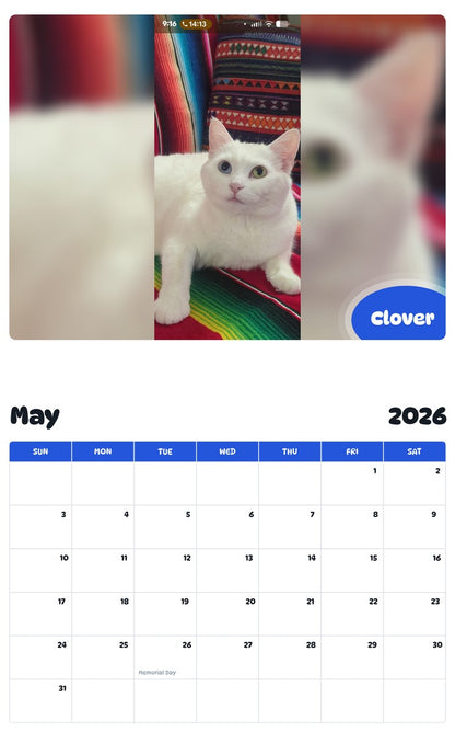 2026 - 2027 Clover - Pawidols Pet Calendar