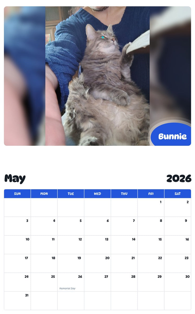 2026 - 2027 Bunnie - Pawidols Pet Calendar