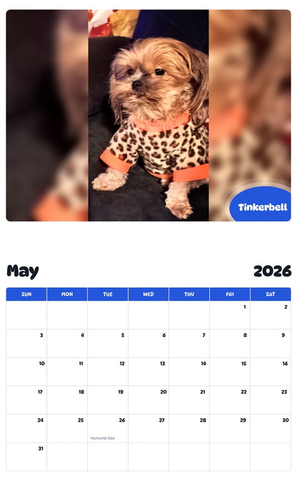 2026 - 2027 Tinkerbell - Pawidols Pet Calendar