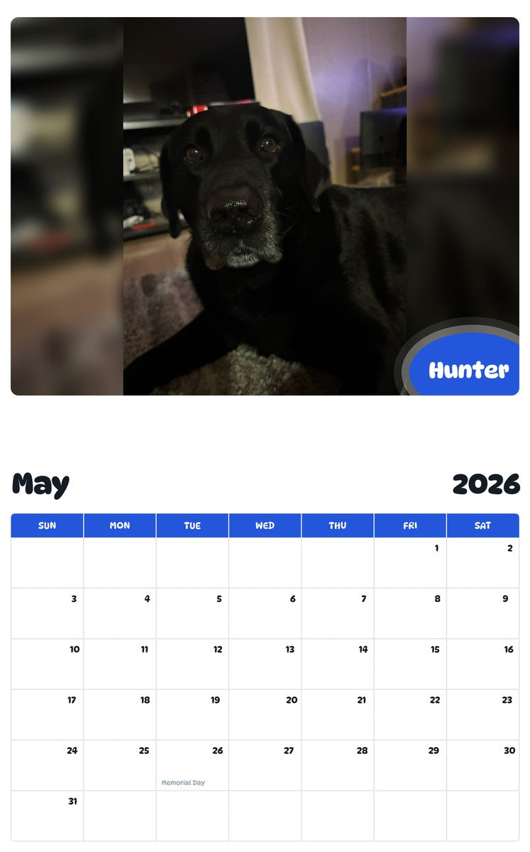 2026 - 2027 Hunter - Pawidols Pet Calendar