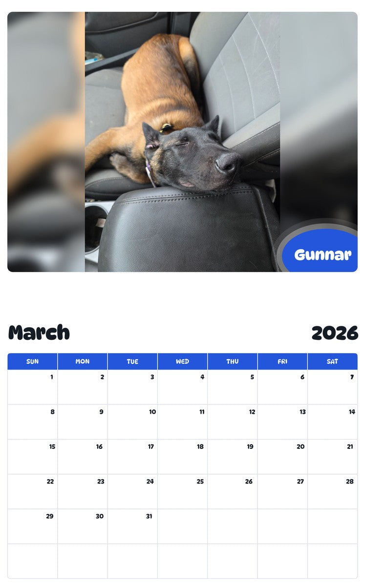 November 2025 - October 2026 Gunnar - Pawidols Pet Calendar