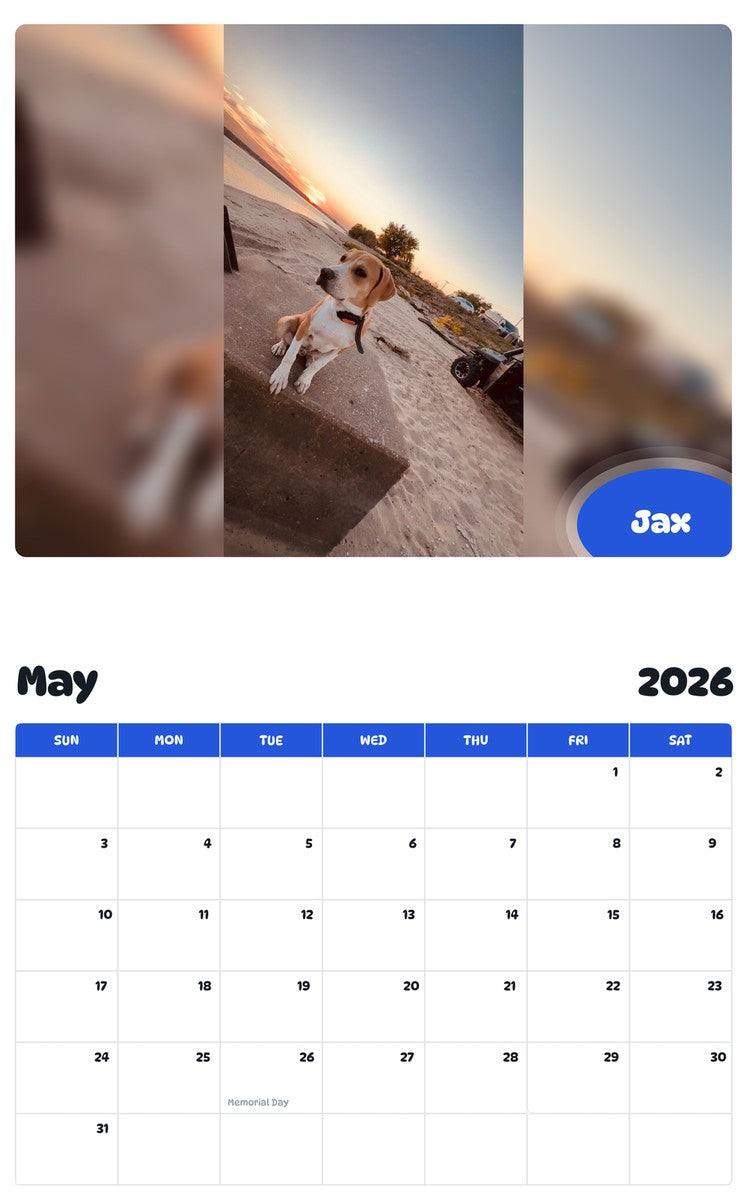 2026 - 2027 Jax - Pawidols Pet Calendar