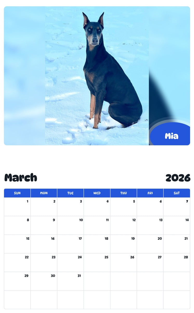 November 2025 - October 2026 Mia - Pawidols Pet Calendar