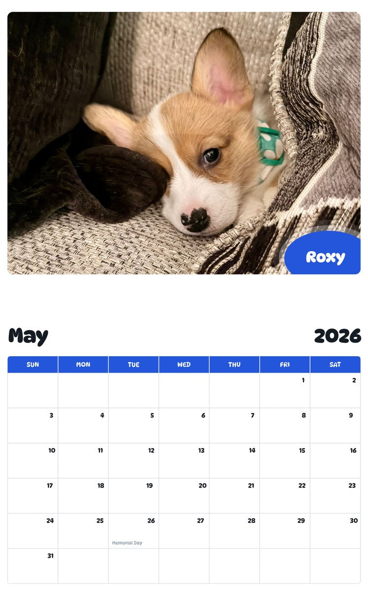 2026 - 2027 Roxy - Pawidols Pet Calendar