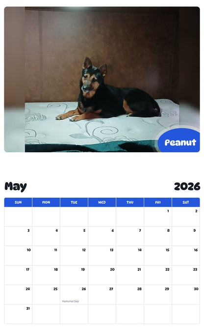 2026 - 2027 Peanut - Pawidols Pet Calendar