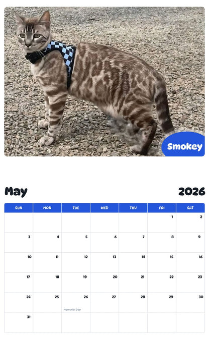 2026 - 2027 Smokey - Pawidols Pet Calendar