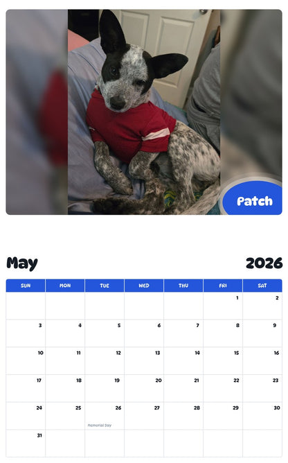 2026 - 2027 Patch - Pawidols Pet Calendar