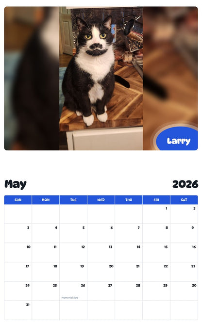 2026 - 2027 Larry - Pawidols Pet Calendar