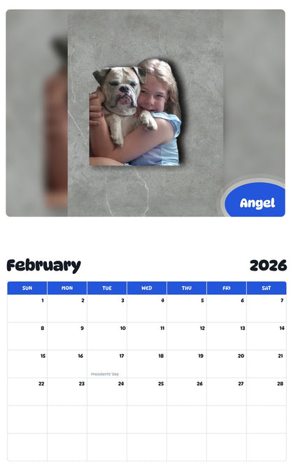 October 2025 - September 2026 Angel - Pawidols Pet Calendar