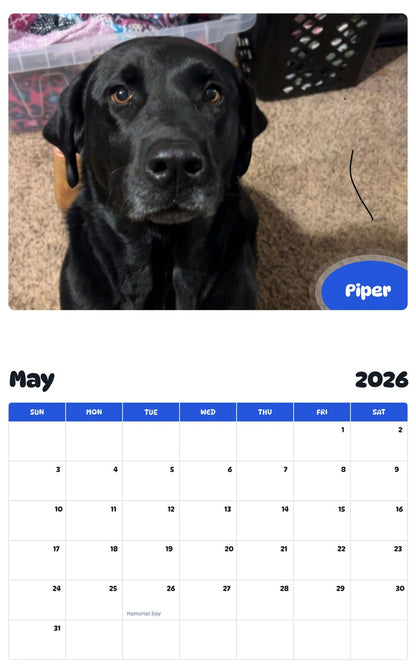 2026 - 2027 Piper - Pawidols Pet Calendar