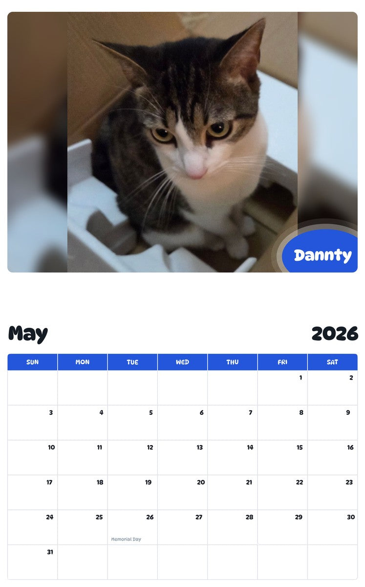 2026 - 2027 Dannty - Pawidols Pet Calendar