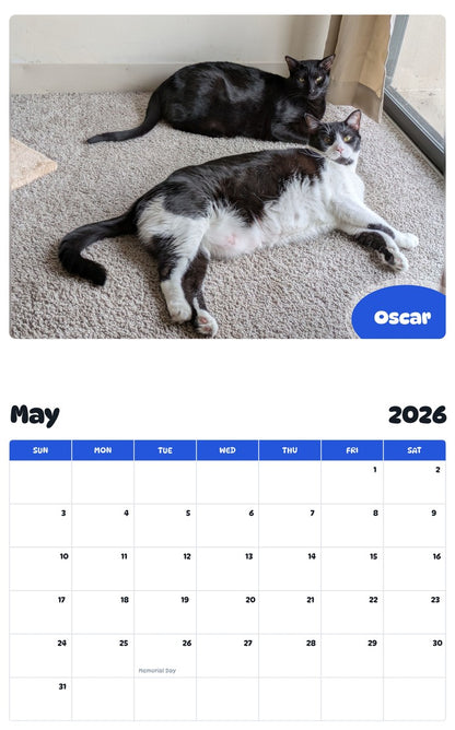 2026 - 2027 Oscar - Pawidols Pet Calendar