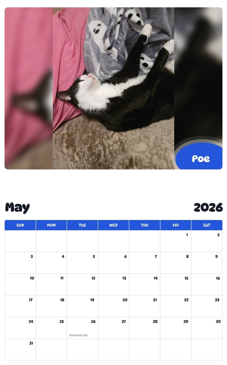 2026 - 2027 Poe - Pawidols Pet Calendar