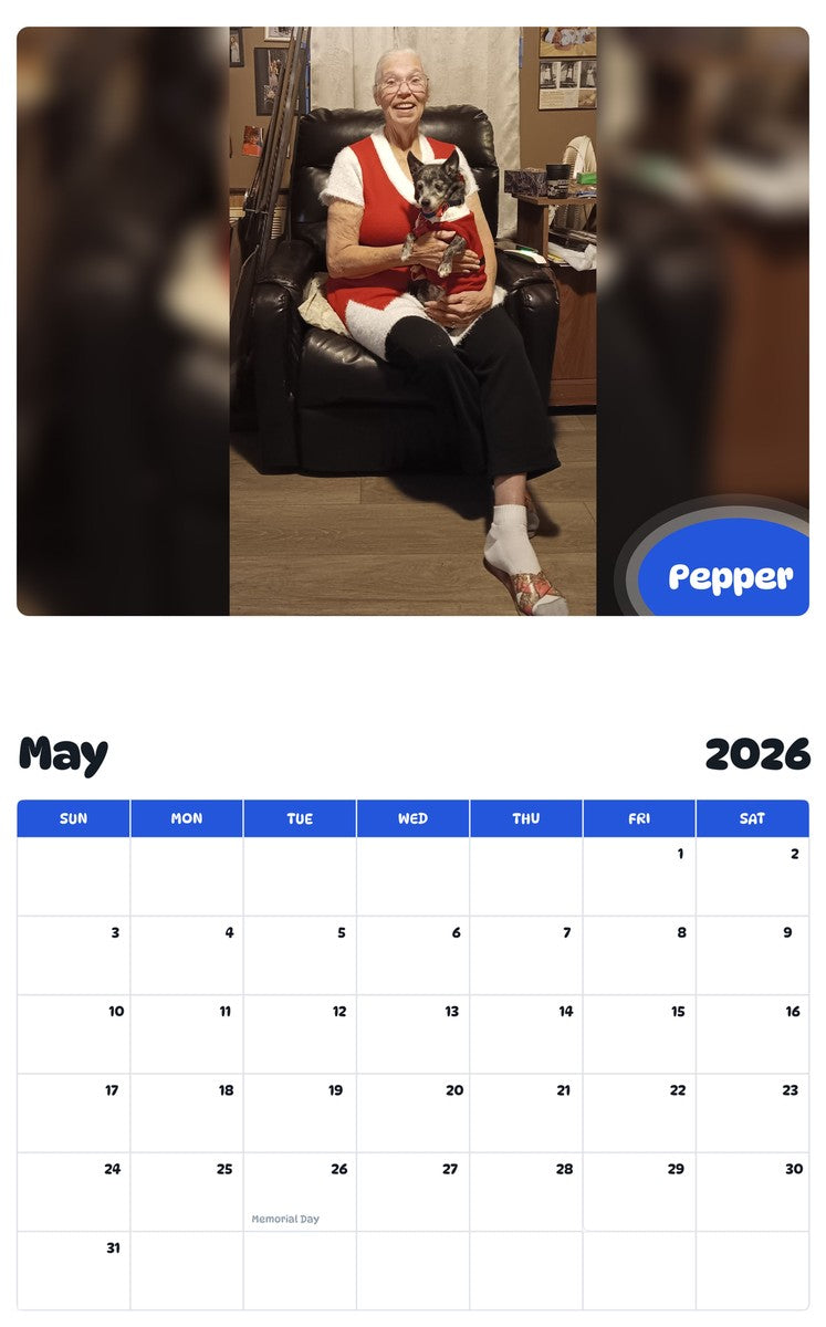 2026 - 2027 Pepper - Pawidols Pet Calendar