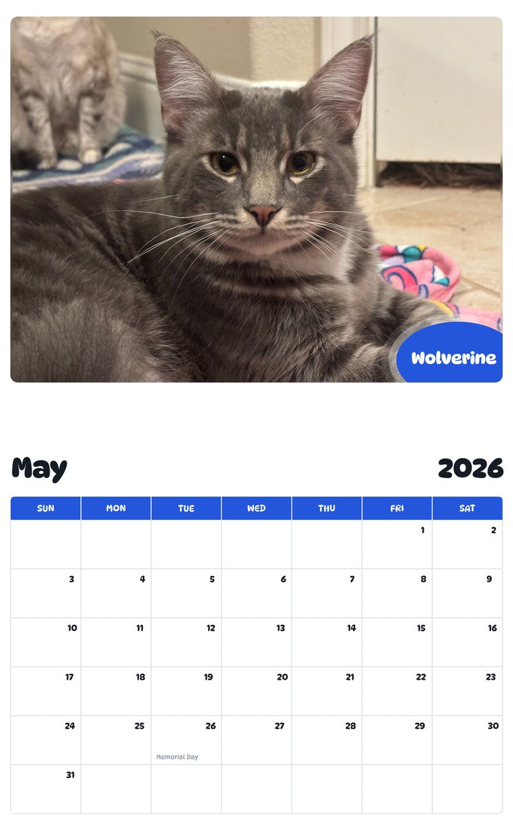 2026 - 2027 Wolverine - Pawidols Pet Calendar