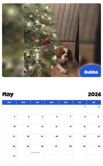 2026 - 2027 Bubba - Pawidols Pet Calendar