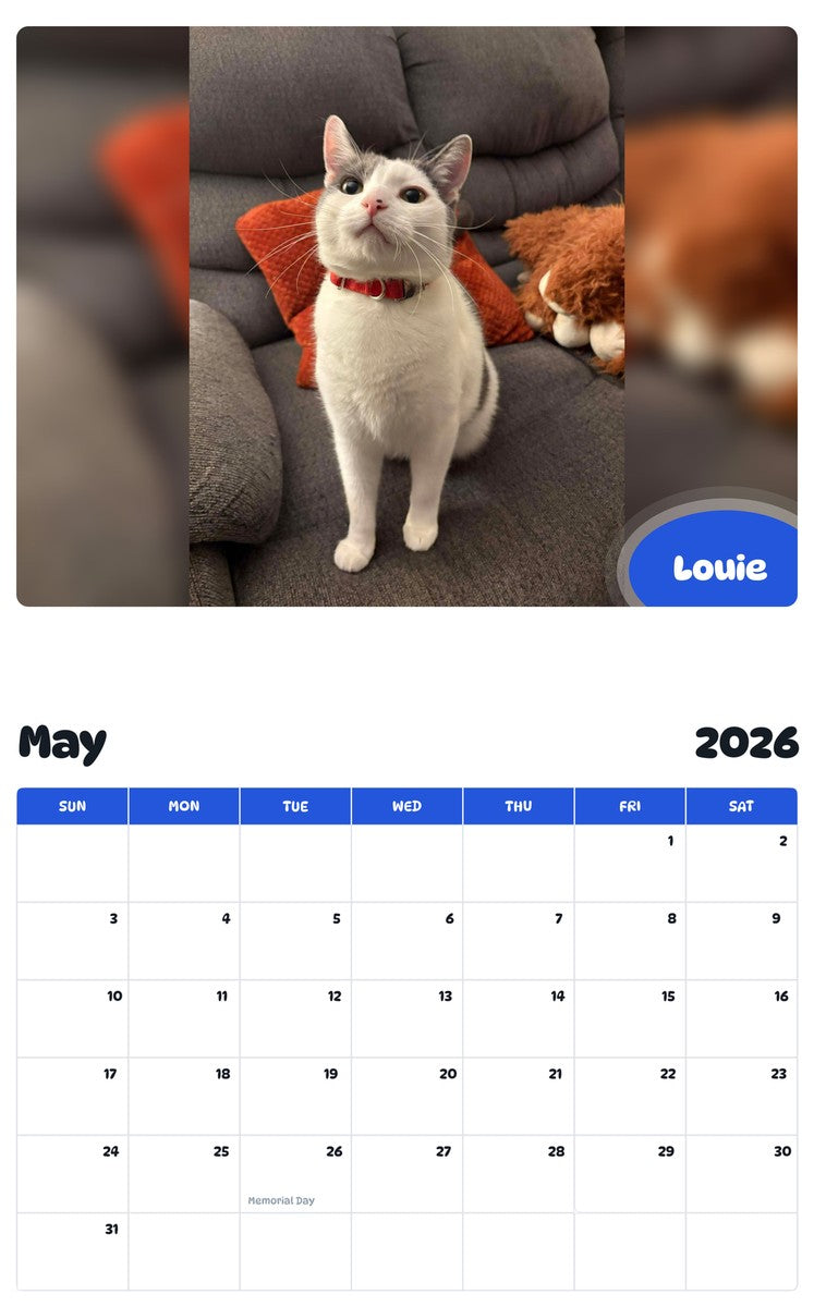 2026 - 2027 Louie - Pawidols Pet Calendar