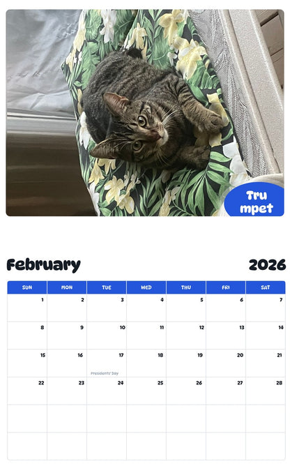 October 2025 - September 2026 Trumpet - Pawidols Pet Calendar