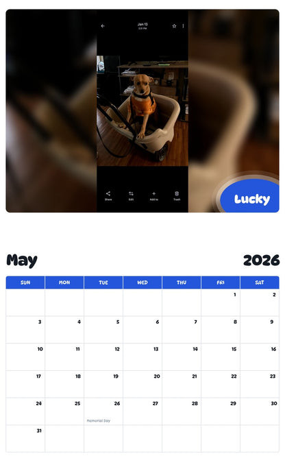 2026 - 2027 Lucky - Pawidols Pet Calendar