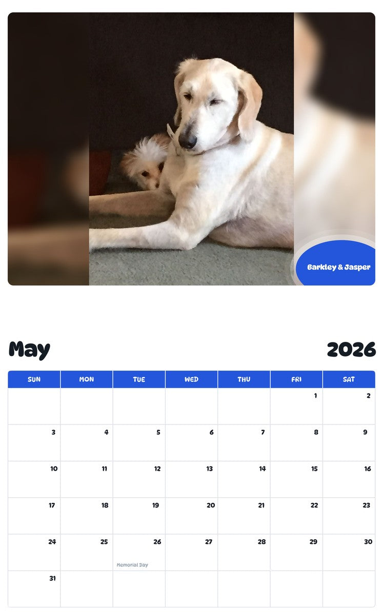 2026 - 2027 Barkley & Jasper - Pawidols Pet Calendar