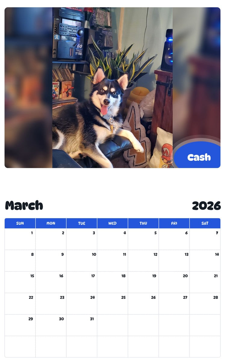 November 2025 - October 2026 Cash - Pawidols Pet Calendar