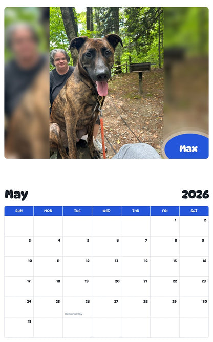 2026 - 2027 Max - Pawidols Pet Calendar
