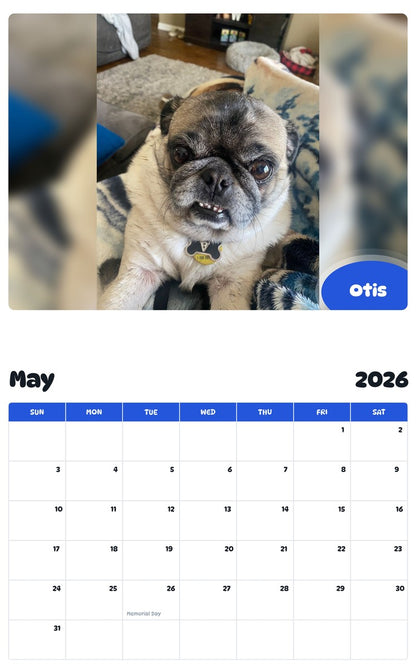 2026 - 2027 Otis - Pawidols Pet Calendar