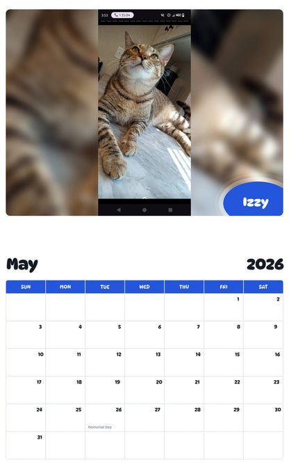 2026 - 2027 Izzy - Pawidols Pet Calendar