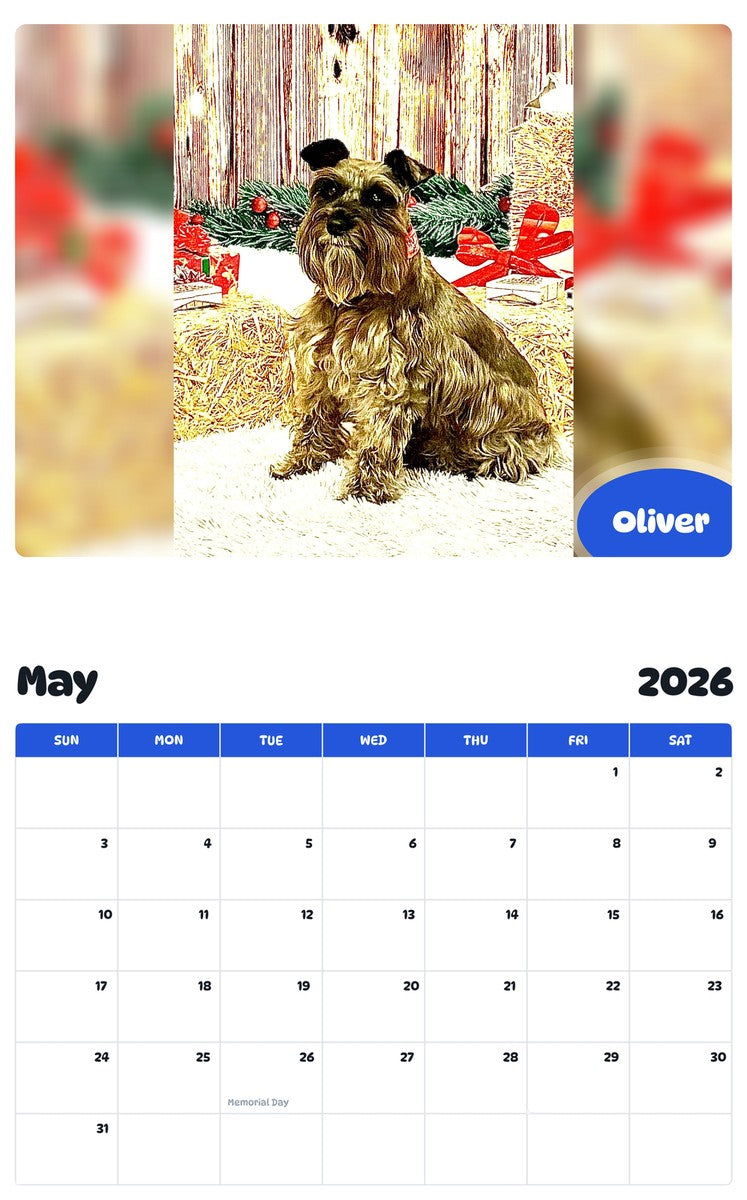 2026 - 2027 Oliver - Pawidols Pet Calendar