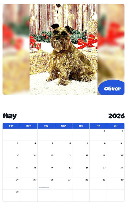 2026 - 2027 Oliver - Pawidols Pet Calendar