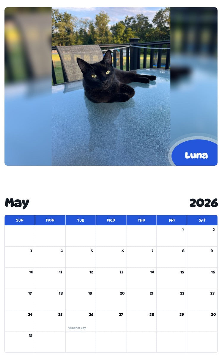 2026 - 2027 Luna - Pawidols Pet Calendar