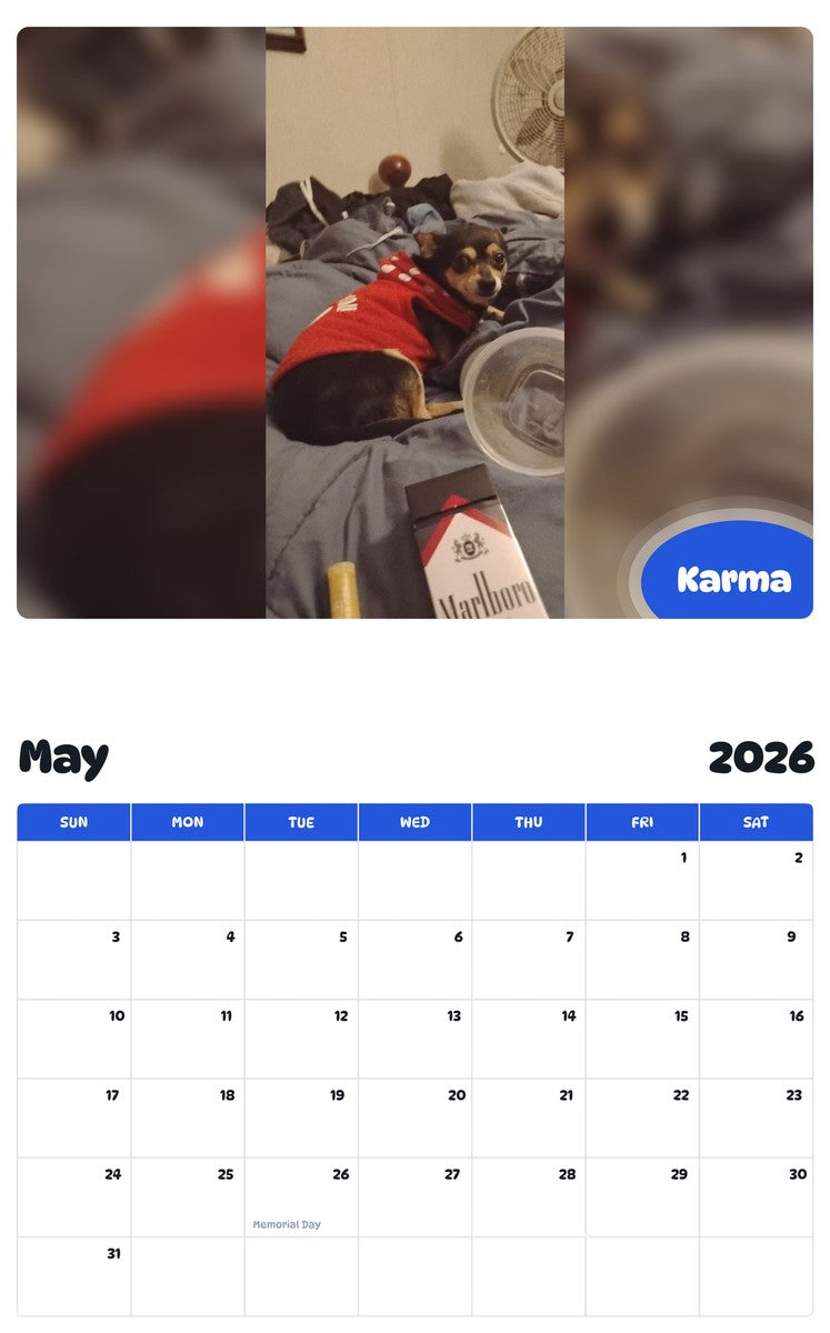 2026 - 2027 Karma - Pawidols Pet Calendar