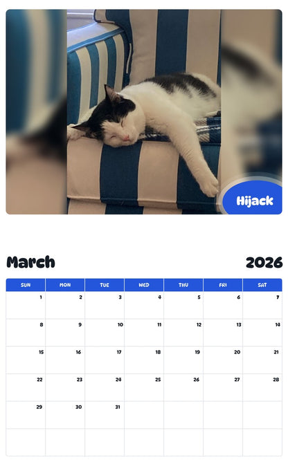 November 2025 - October 2026 Hijack - Pawidols Pet Calendar