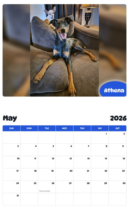 2026 - 2027 Athena - Pawidols Pet Calendar