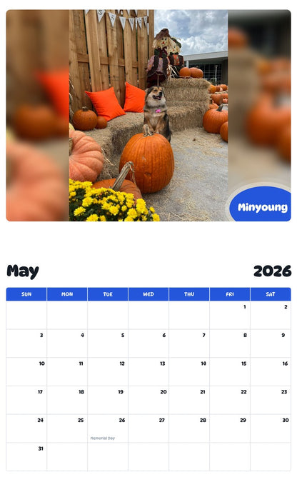 2026 - 2027 Minyoung - Pawidols Pet Calendar