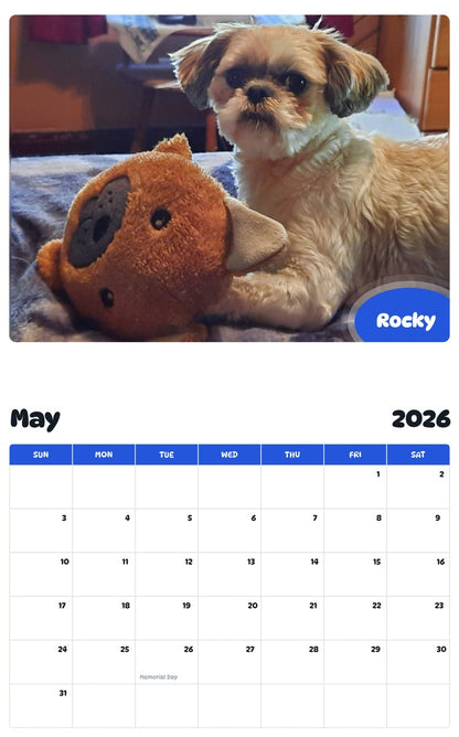 2026 - 2027 Rocky - Pawidols Pet Calendar
