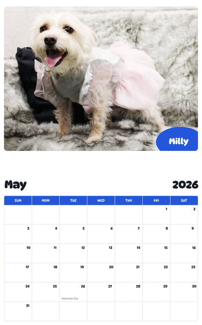 2026 - 2027 Milly - Pawidols Pet Calendar