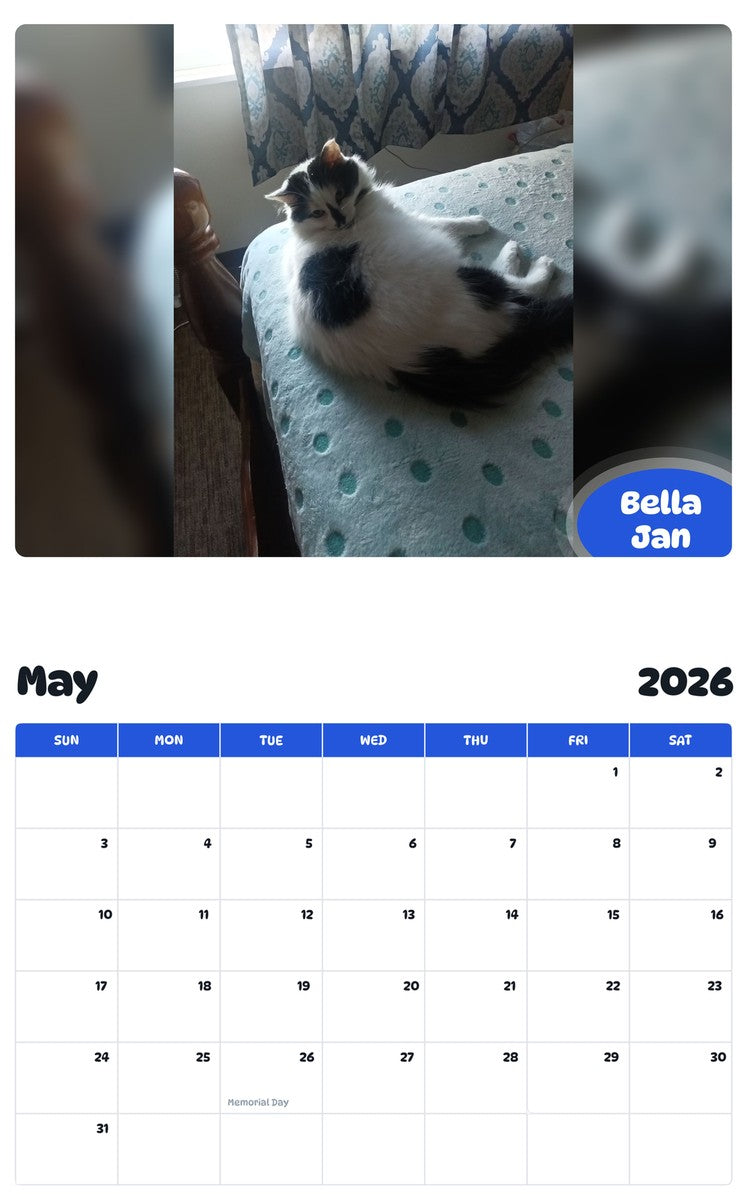 2026 - 2027 Bella Jan - Pawidols Pet Calendar
