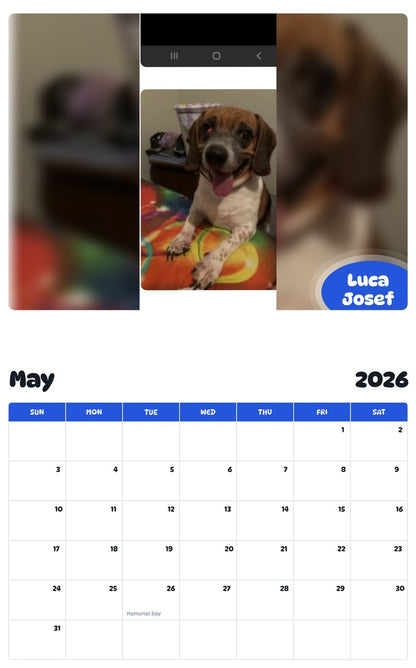 2026 - 2027 Luca Josef - Pawidols Pet Calendar