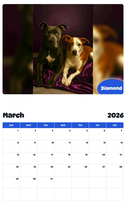 November 2025 - October 2026 Diamond - Pawidols Pet Calendar