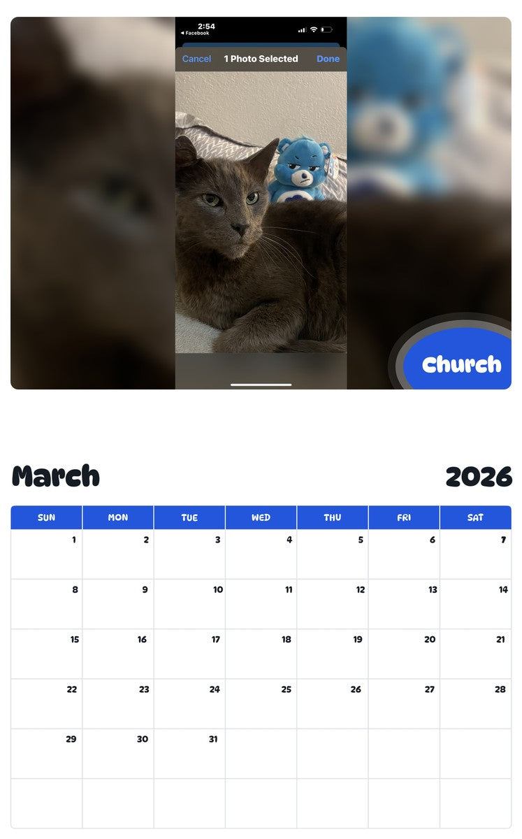 November 2025 - October 2026 Church - Pawidols Pet Calendar
