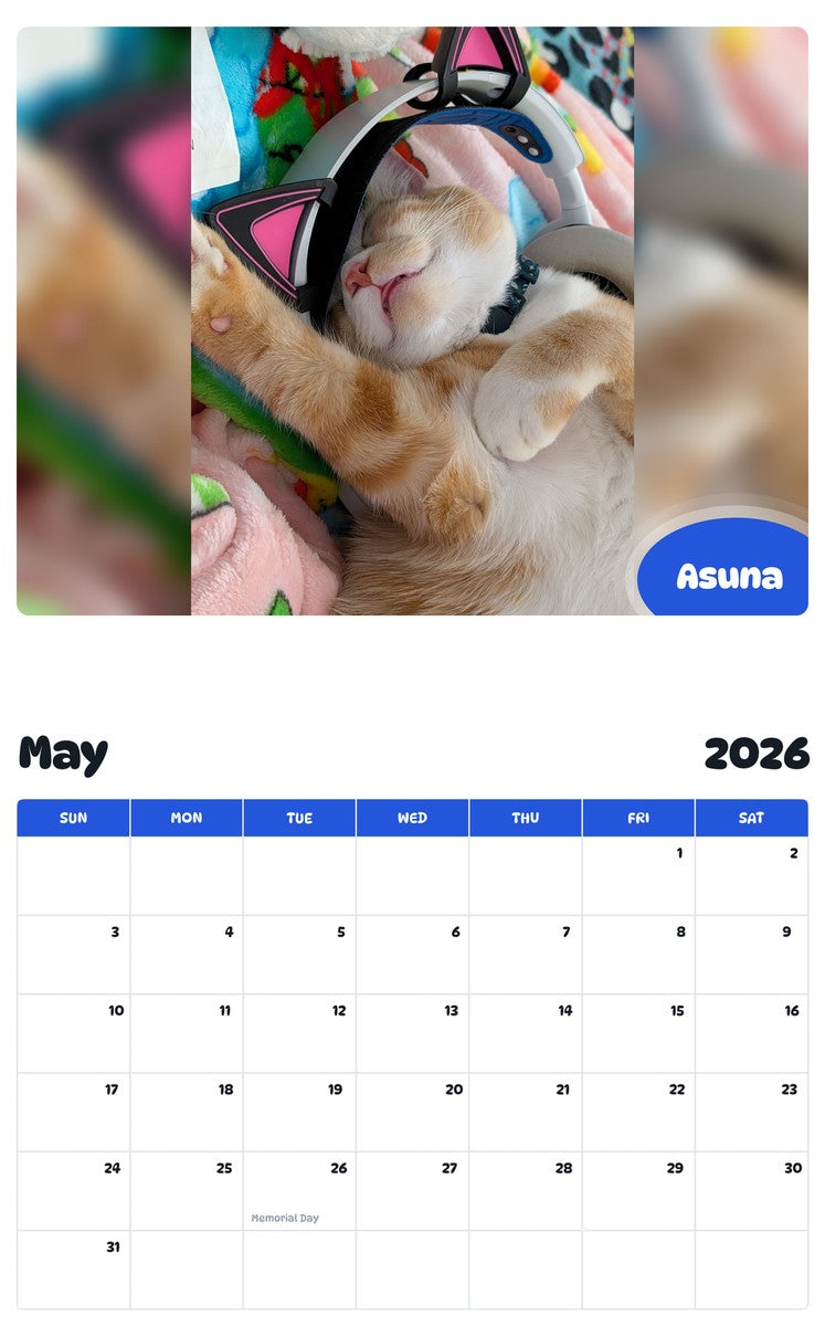 2026 - 2027 Asuna - Pawidols Pet Calendar