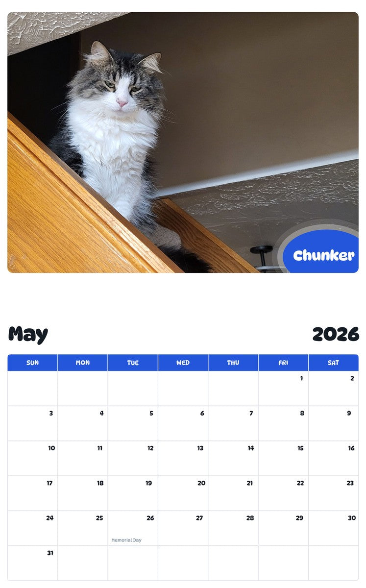 2026 - 2027 Chunker - Pawidols Pet Calendar