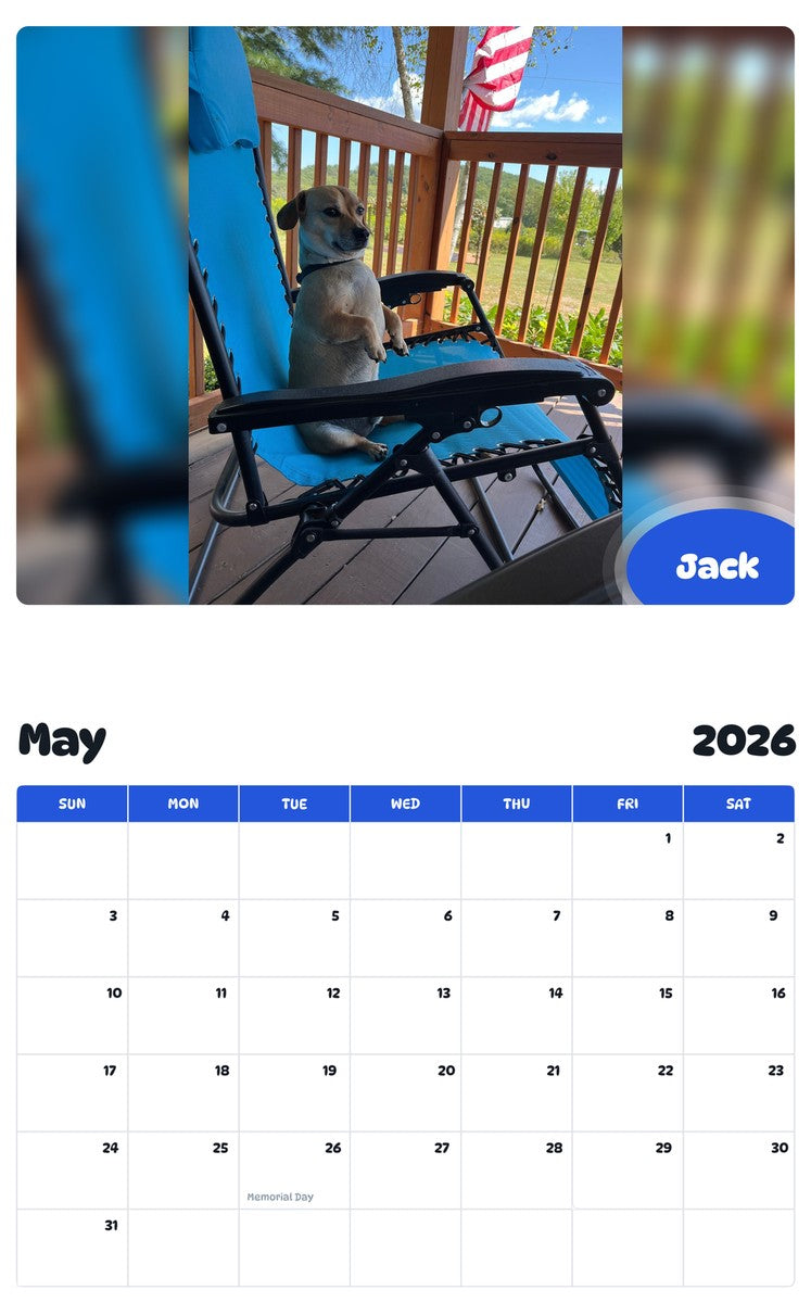 2026 - 2027 Jack - Pawidols Pet Calendar