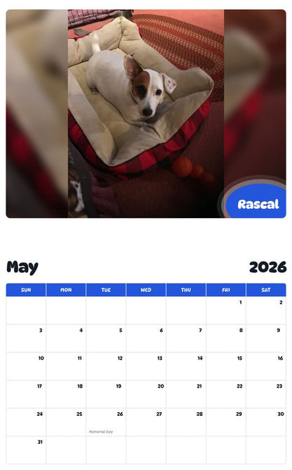 2026 - 2027 Rascal - Pawidols Pet Calendar