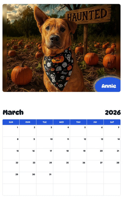 November 2025 - October 2026 Annie - Pawidols Pet Calendar