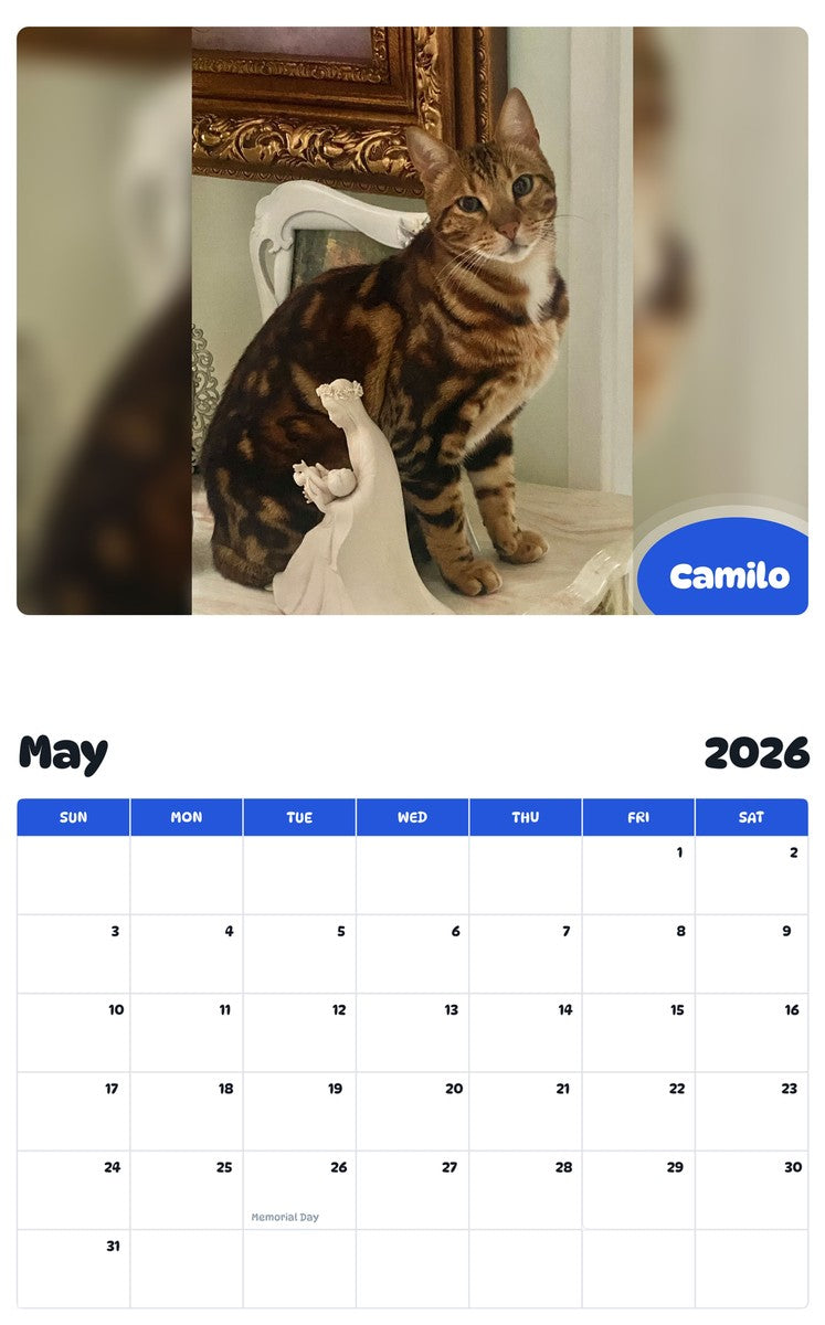2026 - 2027 Camilo - Pawidols Pet Calendar