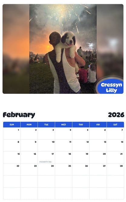 October 2025 - September 2026 Cressyn Lilly - Pawidols Pet Calendar