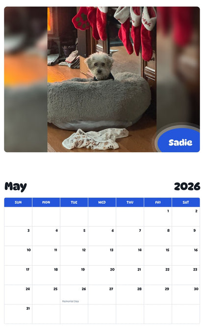 2026 - 2027 Sadie - Pawidols Pet Calendar