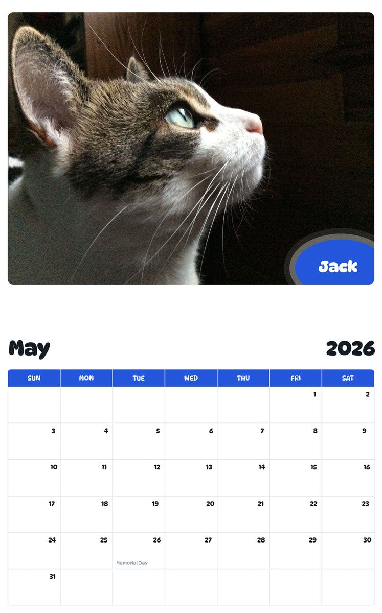 2026 - 2027 Jack - Pawidols Pet Calendar